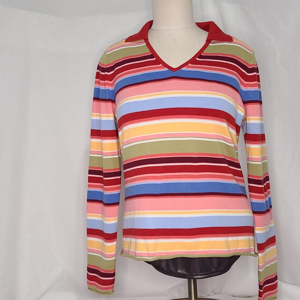 Talbots Striped Cotton sweater Ladies size Medium